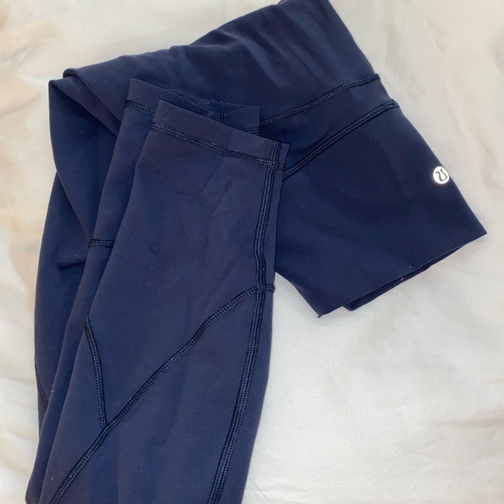 Lululemon In Movement 7/8 Leggings Navy Blue S4